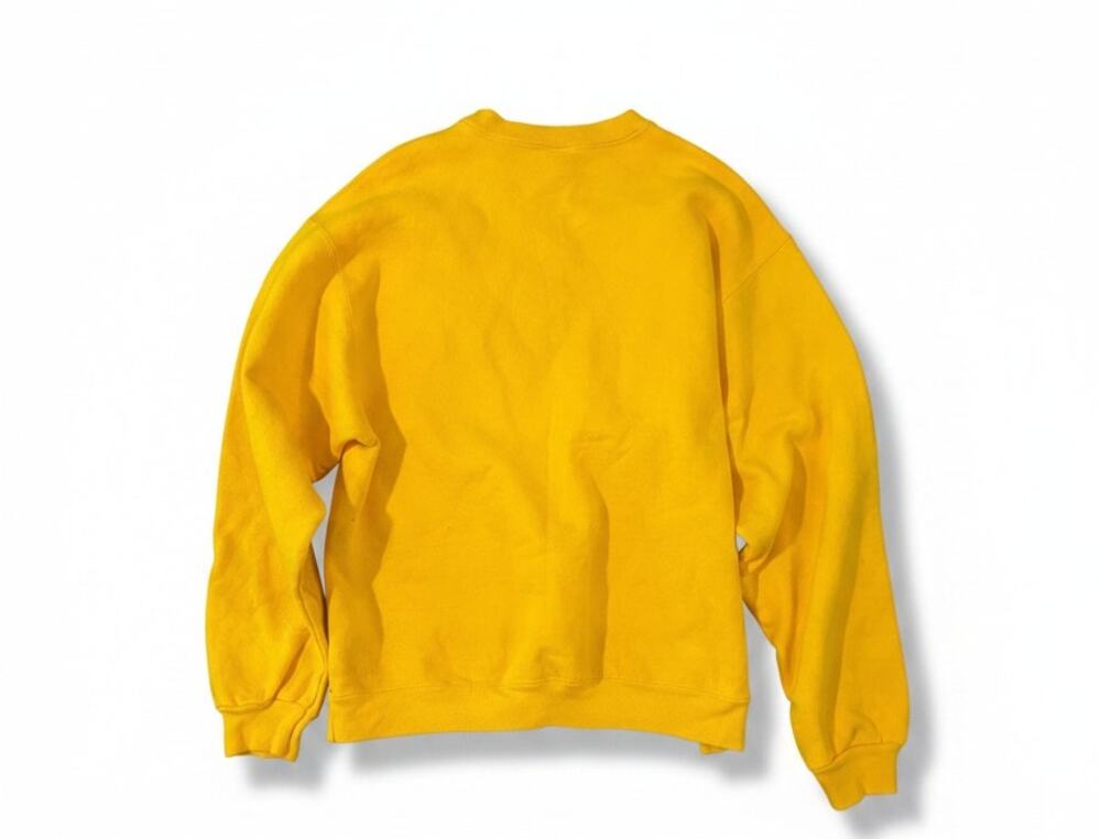 Fruit of the Loom Supercotton Crewneck Sweatshirt Mens L 90s Y2K Yellow Chic - Picture 2 of 6